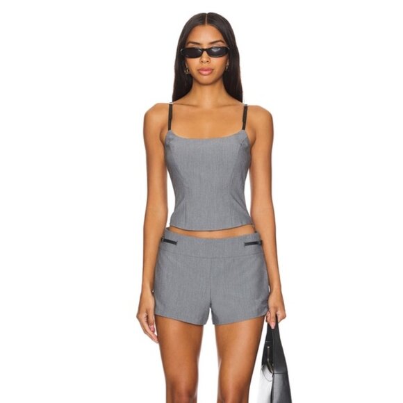REVOLVE Other - Revolve NIA Charcoal Grey Bustier Top and Shorts Matching Set